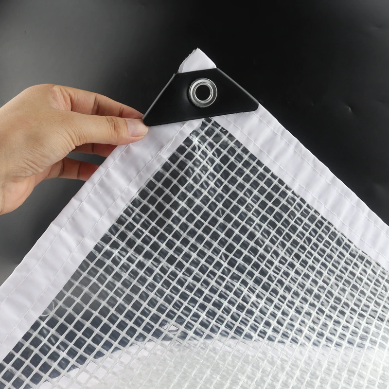 Cheap Goat Tents 0.33mm PE White Mesh Rainproof Cloth Garden Plants Shed Boat Truck Cover Tarpaulin Camping Tent Yard Balcony Waterproof Canopy   